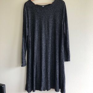 Old Navy Gray Heather Long Sleeve Swing Dress
